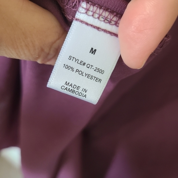 ZENANA Short Sleeve Boat Neck Eggplant Color Sheer Top Size Medium NWT - Picture 6 of 7